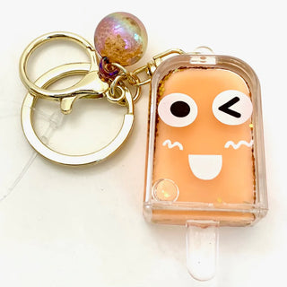 BCMINI Ice Pop Face Emoji Charm Keyring featuring a colorful, playful face design on a small metal keychain.