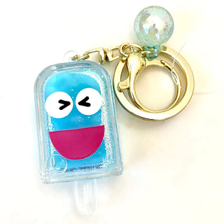 BCMINI Ice Pop Face Emoji Charm Keyring showing a colorful ice pop design with a smiling face, attached to a keychain.