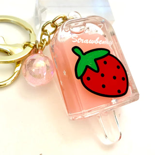 BCMINI ice pop fruits charm keyring with colorful fruit-shaped design, perfect for decorating keys or bags.