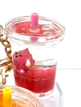 bcmini Icy Fruit Boba Tea Charm Keyring, BCMINI, bcmini, Boba Tea, cf-type-keychain, cf-vendor-bcmini, Keychain, Stocking Stuffer, Stocking Stuffers, Keychain - Basically Bows & Bowties