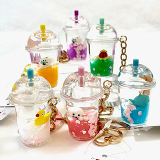 bcmini Pastel Animal Dome Boba Charm Keyring, BCMINI, bcmini, cf-type-keychain, cf-vendor-bcmini, Keychain, Pastel Animal Dome, Stocking Stuffer, Stocking Stuffers, Keychain - Basically Bows 