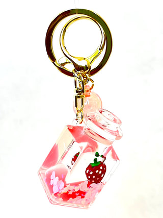 bcmini Strawberry Floaty Charm Keyring, BCMINI, bcmini, Keychain, Stocking Stuffer, Stocking Stuffers, Strawberry Floaty, Keychain - Basically Bows & Bowties