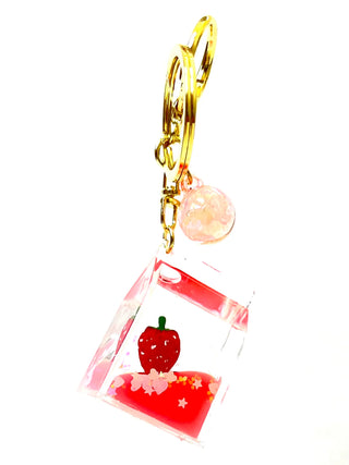 bcmini Strawberry Floaty Charm Keyring, BCMINI, bcmini, Keychain, Stocking Stuffer, Stocking Stuffers, Strawberry Floaty, Keychain - Basically Bows & Bowties