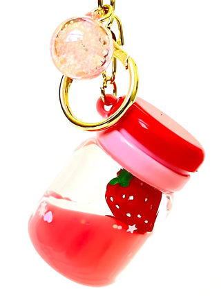 bcmini Strawberry Floaty Charm Keyring, BCMINI, bcmini, Keychain, Stocking Stuffer, Stocking Stuffers, Strawberry Floaty, Keychain - Basically Bows & Bowties