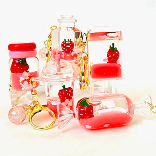 bcmini Strawberry Floaty Charm Keyring, BCMINI, bcmini, Keychain, Stocking Stuffer, Stocking Stuffers, Strawberry Floaty, Keychain - Basically Bows & Bowties