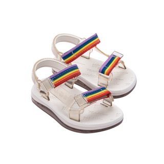 Mini Melissa Papete + Rider BB - Beige / Beige / Rainbow, Grendene, cf-size-10, cf-size-8, cf-size-9, cf-type-shoes, cf-vendor-grendene, Grendene, Grendene Mini Melissa, Grendene Mini Melissa