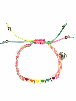 Friendship Bracelet - Hearts Pastel, Bead Me Silly, Bead Me Silly, Bead Me Silly Friendship Bracelet, Bead Me Silly Friendship Bracelet - Hearts, Bead Me Silly Friendship Bracelet - Hearts Pa