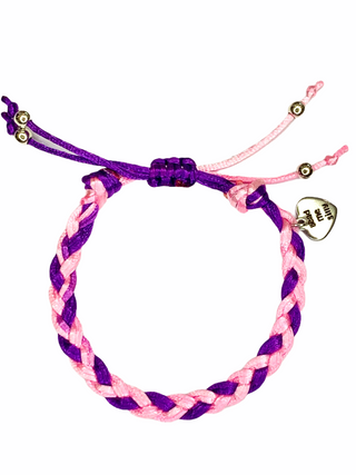 Friendship Bracelet - Pink & Purple Braided, Bead Me Silly, Bead Me Silly, Bead Me Silly Braided Friendship Bracelet, Bead Me Silly Friendship Bracelet, Bracelet, Braided Friendship Bracelet,
