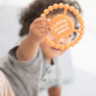 Bella Tunno I Laugh At Dad Jokes Happy Teether, Bella Tunno, Baby Shower Gift, Bella Tunno, Bella Tunno Happy Teether, Bella Tunno Teether, I Laugh At Dad Jokes, Silicone Teether, Teether, Te