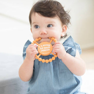 Bella Tunno I Laugh At Dad Jokes Happy Teether, Bella Tunno, Baby Shower Gift, Bella Tunno, Bella Tunno Happy Teether, Bella Tunno Teether, I Laugh At Dad Jokes, Silicone Teether, Teether, Te