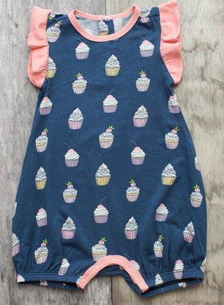 Bestaroo Navy Cupcakes Flutter Sleeve Romper, Bestaroo, Bestaroo Cupcake, Bestaroo Cupcakes, Bestaroo Navy Cupackes Flutter Sleeve Romper, Bestaroo Navy Cupcakes Flutter Sleeve Romper, Birthd