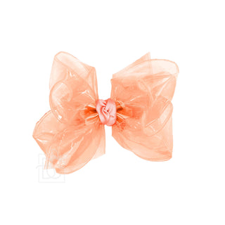 Large Waterproof Double Knot Hair Bow on Clippie, Beyond Creations, Alligator Clip Hair Bow, Beyond Creations, Bow, cf-size-apple-green, cf-size-aqua, cf-size-aquamarine, cf-size-black, cf-si