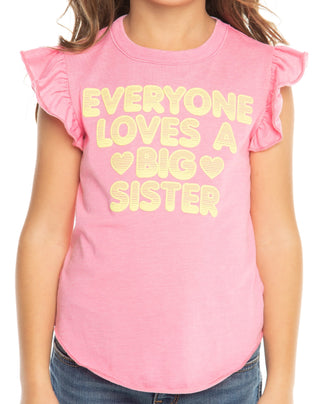 Chaser Big Sister Love Flutter Sleeve Shirttail Tee, Chaser, Big Sis, Big Sister, Big Sister Tee, Chaser, Chaser Big Sis, Chaser Big Sister, Chaser Big Sister Love Flutter Sleeve Shirttail Te