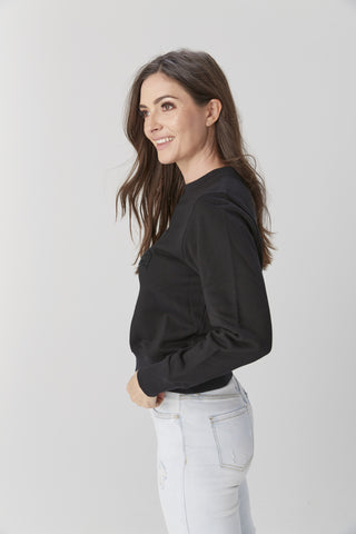 Le La Lo Boy Mama Chenille Sweatshirt - Black, LE LA LO, Boy Mama, Boy Mom Chenille Sweatshirt, cf-size-2xl, cf-size-large, cf-size-medium, cf-size-small, cf-size-xlarge, cf-type-shirts-&-top