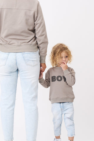 Le La Lo Boy Chenille Sweatshirt - Mini, LE LA LO, Boy Chenille Sweatshirt - Mini, Boy Mama, Boy Mom, Boy Mom Sweatshirt, cf-size-3t, cf-size-4t, cf-size-5t, cf-size-6t, cf-type-shirts-&-tops