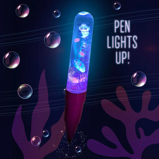 Bright Stripes Swirly World Liquid Wand Pen featuring a Mer-Panda Princess design with colorful swirling patterns.