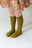 Little Stocking Co Knee High Socks - Bright Olive, Little Stocking Co, Cable Knit Knee High, Cable Knit Knee High Socks, cf-size-0-6-months, cf-size-6-18-months, cf-size-7-10y, cf-type-knee-h