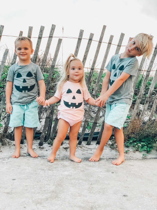 Brokedown Clothing Kid's Jack O Lantern Tee - Grey, Brokedown Clothing, Boo Basket, Brokedown, Brokedown Clothing, Brokedown Clothing Halloween, Brokedown Clothing Jack O Lantern Tee, Brokedo