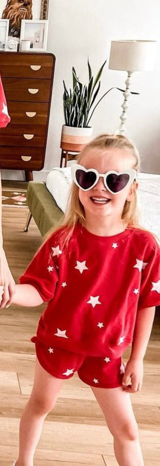 Brokedown Clothing Kid's Red Star S/S Sweatshirt & Short Set, Brokedown Clothing, 4th of July, 4th of July Shirt, Brokedown Clothing, Brokedown Clothing Kid's Red Star, Brokedown Clothing Kid