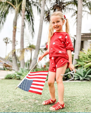 Brokedown Clothing Kid's Red Star S/S Sweatshirt & Short Set, Brokedown Clothing, 4th of July, 4th of July Shirt, Brokedown Clothing, Brokedown Clothing Kid's Red Star, Brokedown Clothing Kid