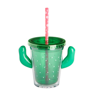 Cactus Tumbler w/Straw, C.R. Gibson, C.R. Gibson, C.R. Gibson Cactus Tumbler w/Straw, Cactus, Cactus Cup, Cactus Tumbler w/Straw, CR Gibson, CR Gibson Cactus Tumbler w/Straw, Cup, Cup with Li