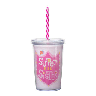 Super Big Sister Cup w/Straw, C.R. Gibson, Big Sister, Big sister Gift, C.R. Gibson, C.R. Gibson Super Big Sister Cup w/Straw, cf-type-cup, cf-vendor-c-r-gibson, CR Gibson, CR Gibson Super Bi