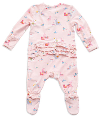 Angel Dear Pink Llama Ruffle Back Zipper Footie, Angel Dear, angel Dear, Angel dear Footie, Angel Dear Llama, Angel Dear Pink Llama, Angel Dear Pink Llama Ruffle Back Zipper Footie, Angel Dea