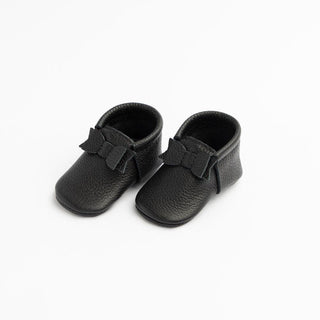 Freshly Picked First Pair Soft Sole Bow Moccasins - Carbon, Freshly Picked, Bow Moc, Bow Moccasins, Cyber Monday, Freshly Picked, Freshly Picked Black, Freshly Picked Bow Moccasins, Freshly P