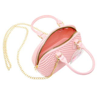 Zomi Gems Jelly Bead Bowling Bag - Pink, Zomi Gems, Handbag, Jelly Bead Bowling Bag, pink, Purse, Tiny Treats, Zomi Gems, Zomi Gems Handbag, Zomi Gems Purse, Handbags - Basically Bows & Bowti