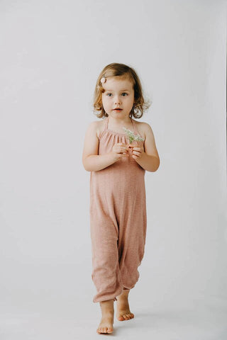L'ovedbaby Pointelle Tie Halter Romper - Mauve, L'ovedbaby, CM22, Els PW 5060, L'ovedbaby, L'ovedbaby Mauve, L'ovedbaby Mauve Pointelle Tie Halter Romper, L'ovedbaby Pointelle Romper, L'ovedb