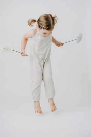 L'ovedbaby Pointelle Tie Halter Romper - Stone, L'ovedbaby, CM22, L'ovedbaby, L'ovedbaby Pointelle Romper, L'ovedbaby Pointelle Tie Halter Romper, L'ovedbaby Pointelle Tie Halter Romper - Sto