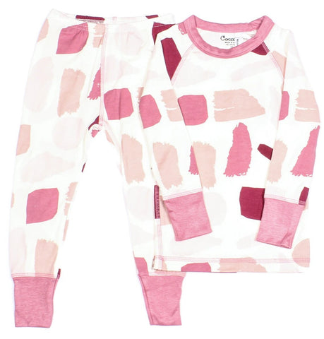 Coccoli Pink Abstract Modal L/S 2pc Pajama Set, Coccoli, cf-size-5y, cf-size-6y, cf-type-pajama-set, cf-vendor-coccoli, CM22, Coccoli, Coccoli Abstract Modal L/S 2pc Pajama Set, Coccoli Modal
