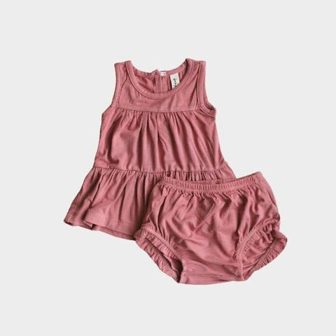 Babysprouts Double Peplum Tank & Bloomer Set in Dark Rose, Babysprouts, 2pc Outfit, Baby Sprouts, Babysprouts, Babysprouts Double Peplum Tank & Bloomer Set, cf-size-18-24-months, cf-size-3-6-