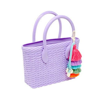 Zomi Gems Jelly Weave Tote Bag - Lavender, Zomi Gems, Handbag, Jelly Tote Bag, Lavender, Purse, Tiny Treats, Zomi Gems, Zomi Gems Handbag, Zomi Gems Jelly Tote Bag w/Tassel, Zomi Gems Jelly W