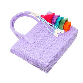 Zomi Gems Jelly Weave Tote Bag - Lavender, Zomi Gems, Handbag, Jelly Tote Bag, Lavender, Purse, Tiny Treats, Zomi Gems, Zomi Gems Handbag, Zomi Gems Jelly Tote Bag w/Tassel, Zomi Gems Jelly W