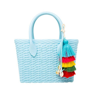 Zomi Gems Jelly Weave Tote Bag - Sky Blue, Zomi Gems, Blue, Handbag, Jelly Tote Bag, Purse, Sky Blue, Tiny Treats, Zomi Gems, Zomi Gems Handbag, Zomi Gems Jelly Tote Bag w/Tassel, Zomi Gems J