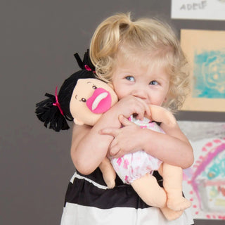 Manhattan Toy Co Baby Stella Peach Doll with Black Hair, Manhattan Toy Co, Baby Doll, Baby Stella, Baby Stella Peach Doll with Black Hair, cf-type-dolls, cf-vendor-manhattan-toy-co, Doll, Man