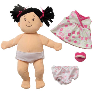 Manhattan Toy Co Baby Stella Peach Doll with Black Hair, Manhattan Toy Co, Baby Doll, Baby Stella, Baby Stella Peach Doll with Black Hair, cf-type-dolls, cf-vendor-manhattan-toy-co, Doll, Man