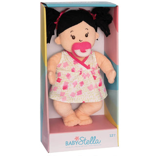 Manhattan Toy Co Baby Stella Peach Doll with Black Hair, Manhattan Toy Co, Baby Doll, Baby Stella, Baby Stella Peach Doll with Black Hair, cf-type-dolls, cf-vendor-manhattan-toy-co, Doll, Man