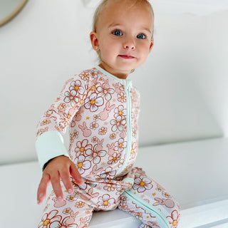 Dream Big Little Co Bunny BloomZzz Dream Romper, Dream Big Little Co, Bamboo Pajamas, Bunny BloomZzz, cf-size-18-24-months, cf-size-3-6-months, cf-size-6-12-months, cf-type-pajamas, cf-vendor