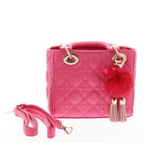 Doe A Dear Fuchsia Top Handle Bag with Gold Chained Fur Ball Handbag, Doe a Dear, Accessory, cf-type-handbag, cf-vendor-doe-a-dear, Doe a Dear, Doe a Dear Fuchis, Doe A Dear Fuchsia Top Handl