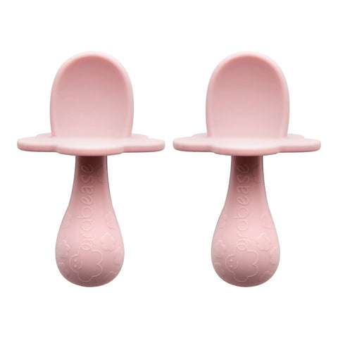 Grabease Are You Blushing Double Silicone Spoon Set, Grabease, Are You Blushing Grabease Set, Baby Fork and Spoon Set, Blush  Utensils, Blush Grabease Set, CM22, Cyber Monday, EB Baby, First 