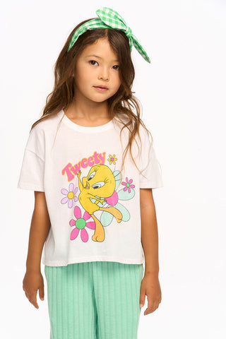 Chaser Looney Tunes - Tweety Flowers, Chaser, cf-size-4, cf-size-5, cf-type-top, cf-vendor-chaser, Chaser, Chaser Kids, Chaser S/S Tee, Chaser Short Sleeve Tee, Looney Tunes, S/S Tee, Short S