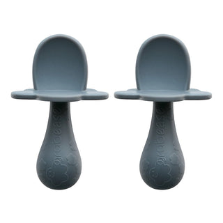 Grabease Gray Dream Double Silicone Spoon Set, Grabease, Blush  Utensils, Blush Grabease Set, cf-type-utensils, cf-vendor-grabease, CM22, Cyber Monday, EB Baby, First Self Feeding Utensil Set