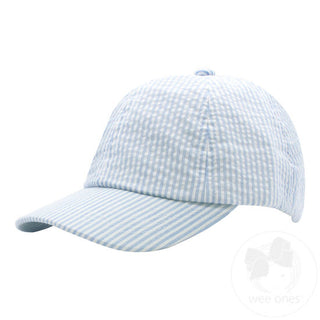 Blue Seersucker Ball Cap, Wee Ones, Ball Cap, Boys Hat, cf-size-12-24-months, cf-size-2t-4t, cf-type-baby-hat, cf-vendor-wee-ones, Seersucker Ball Cap, Seersucker Hat, Sun Hat, sunhat, Wee On