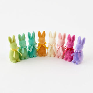 One Hundred 80 Degrees Small Flocked Button Nose Bunny, One Hundred 80 Degrees, Bunny, cf-vendor-one-hundred-80-degrees, Easter, Easter Basket Ideas, Easter Bunny, Flocked Bunny, One Hundred 