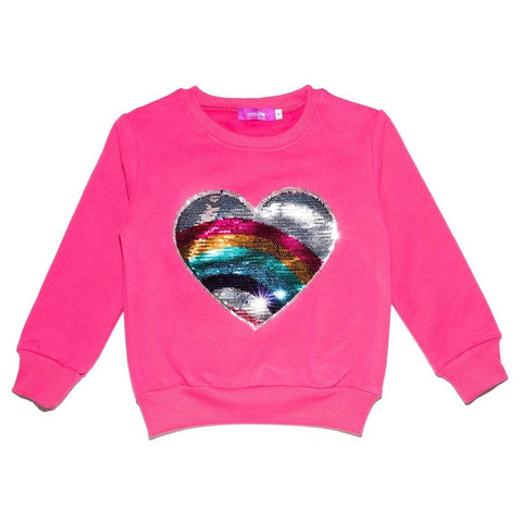 Sparkle by Stoopher Rainbow Heart Sequin Sweatshirt, Sparkle by Stoopher, Els PW 5060, flip sequins, Heart, Sequin Heart, Smiley Face Sweatshirt, Sparkle by Stoopher, Sparkle by Stoopher Rain