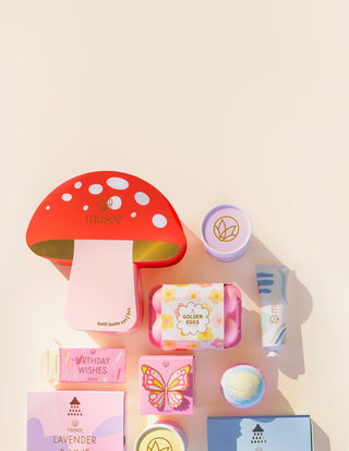 Musee Mushroom Bath Balm Set, Musee, Bath Balm, Bath Bomb, Bath Bombs, cf-type-bath-bomb, cf-vendor-musee, Easter Basket Ideas, EB Boy, EB Boys, EB Girls, Ethically sourced, Made in the USA, 