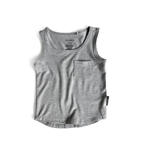 Little Bipsy Bamboo Tank - Grey, Little Bipsy Collection, Bamboo Tank, cf-size-18-24-months, cf-size-4t-5t, cf-size-5t-6t, cf-type-tee, cf-vendor-little-bipsy-collection, Grey, LBSS23, Little