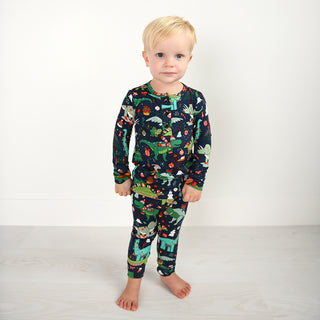 Gigi and Max Dillon Dino 2pc Pajama Set, Gigi and Max, 2pc Pajama Set, All Things Holiday, Bamboo Pajama, Christmas, Christmas Dinosaur, Christmas Pajama, Christmas Pajamas, Dillon Dino, Dino